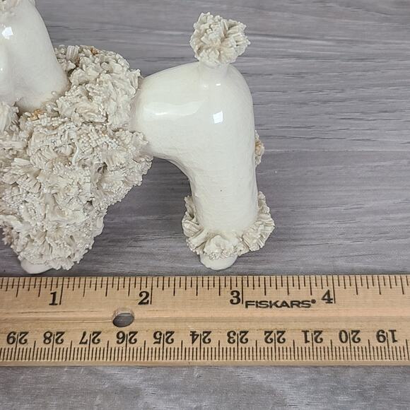 Vintage White Porcelain Spaghetti Poodle Dog Standing Figurine - Picture 7 of 8